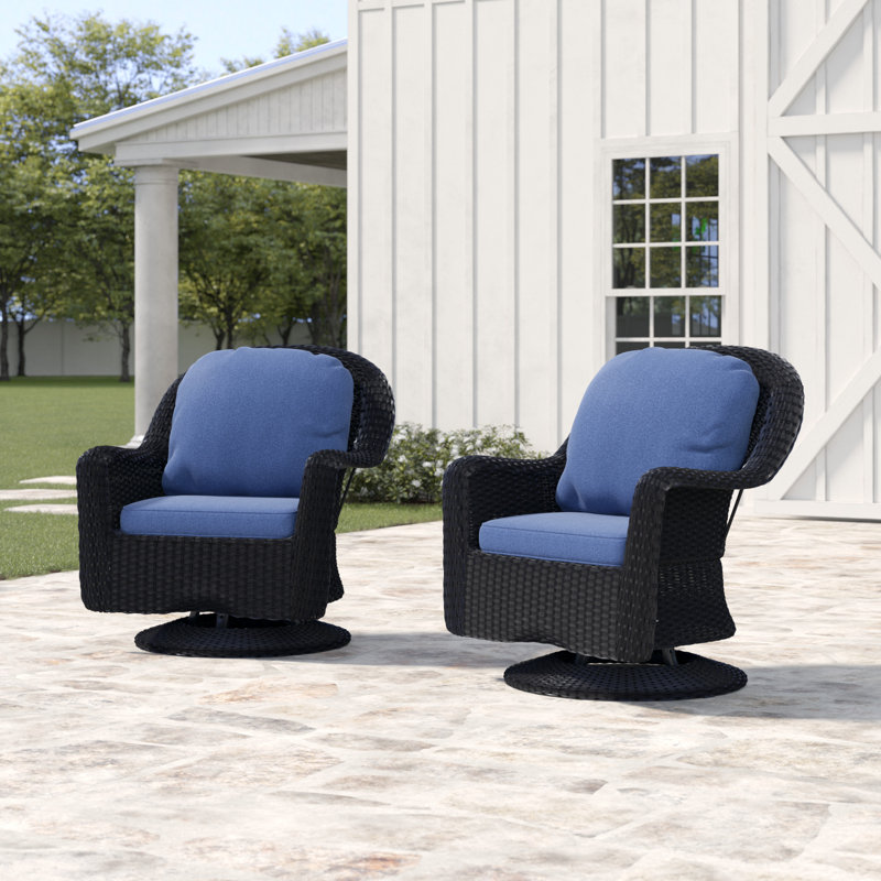 Birch Lane™ Heritage Dearing Modern Outdoor Wicker Swivel Club Patio